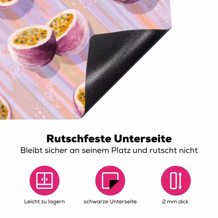 Passievrucht - Tropisch - Paars Inductie beschermer vinyl 3mm klein 276 -zzzzzzz-lf-onderkant