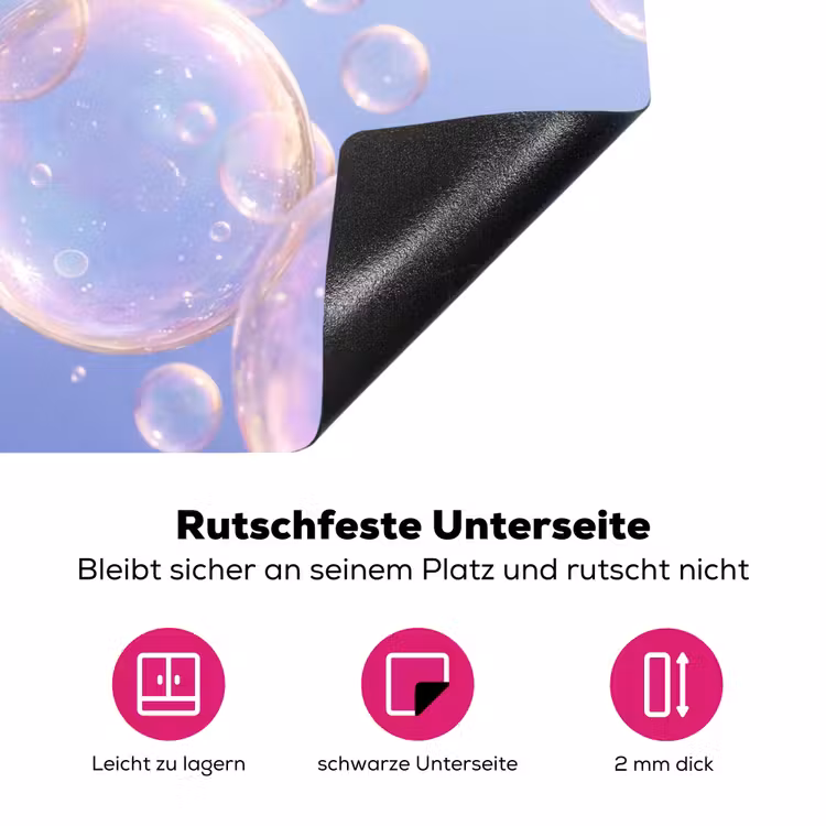 Pastel - Bubbels - Dromerig Inductie beschermer vinyl 3mm klein -zzzzzzz-lf-onderkant