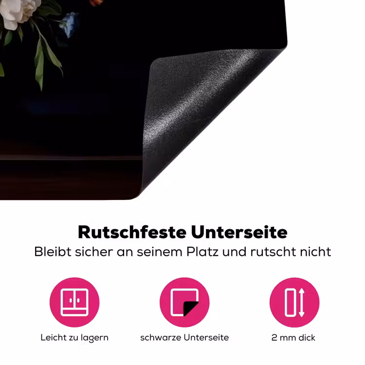 Pastel - Bloemen - Glazen - Vaas Inductie beschermer vinyl 3mm klein -zzzzzzz-lf-onderkant