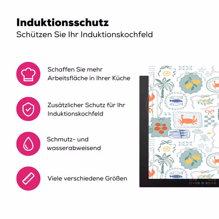 Zee - Sfeer -  kreeft - Citroen Inductie beschermer vinyl 3mm klein 276 -zzzzzzz-lf-ups