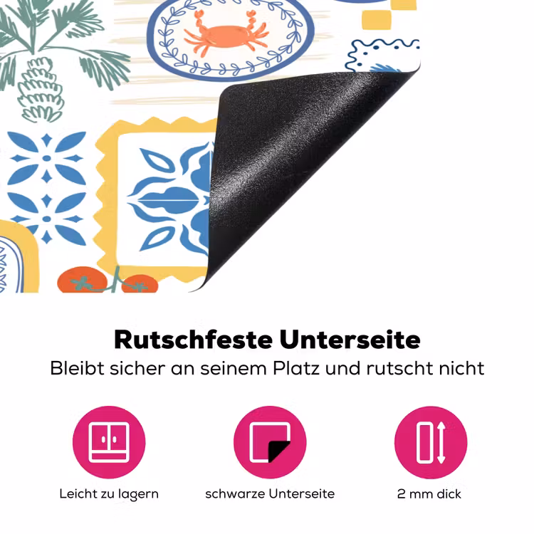 Zee - Sfeer - Tomaat - Mozaïek Inductie beschermer vinyl 3mm klein 276 -zzzzzzz-lf-onderkant