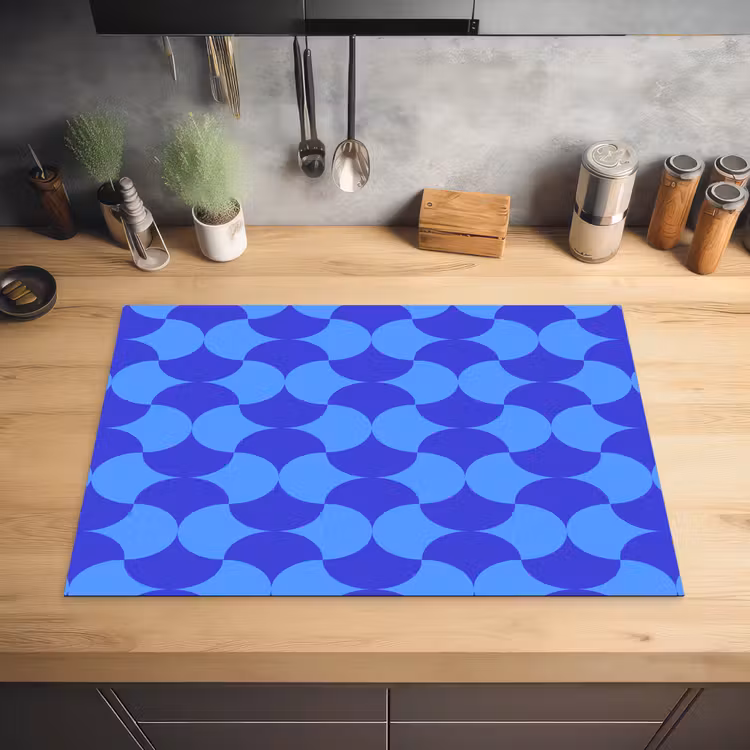 Blauw - Maanvlakken - Patroon Inductie beschermer vinyl 3mm klein 276 -sfeer5
