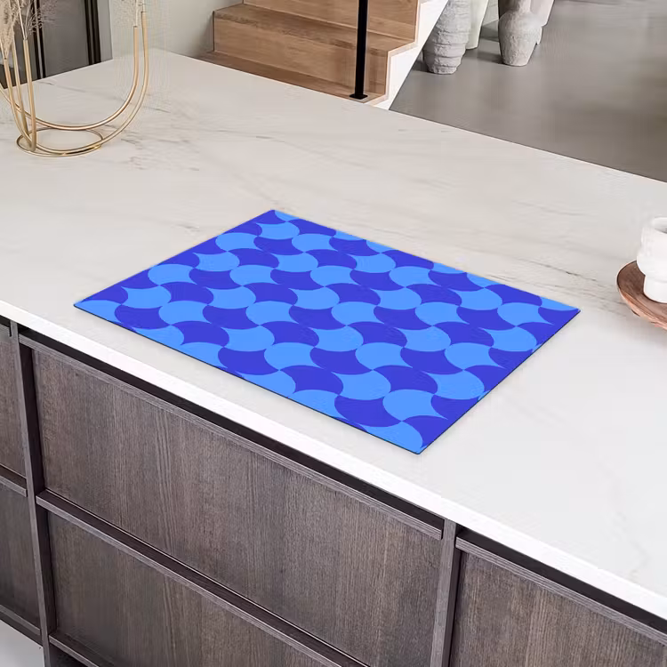 Blauw - Maanvlakken - Patroon Inductie beschermer vinyl 3mm klein 276 -sfeer8
