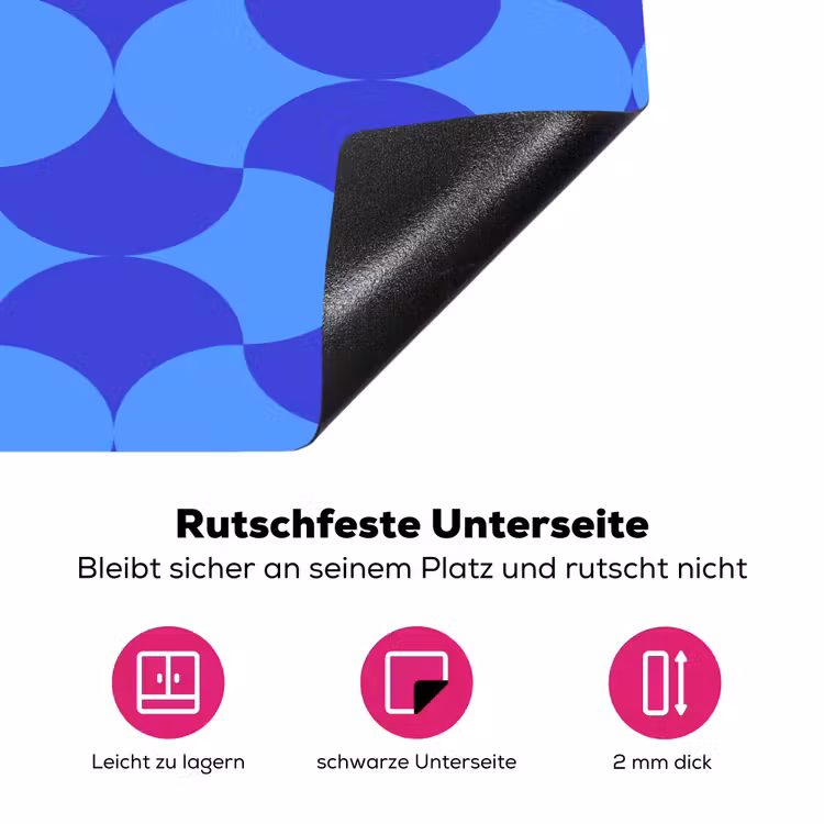 Blauw - Maanvlakken - Patroon Inductie beschermer vinyl 3mm klein 276 -zzzzzzz-lf-onderkant