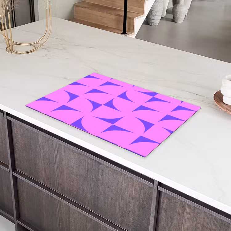 Kwadranten - Paars - Roze - Vierkanten Inductie beschermer vinyl 3mm klein 276 -sfeer8