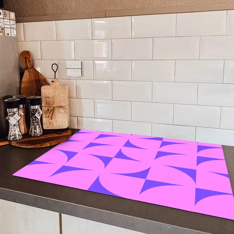 Kwadranten - Paars - Roze - Vierkanten Inductie beschermer vinyl 3mm klein 276 -sfeer3