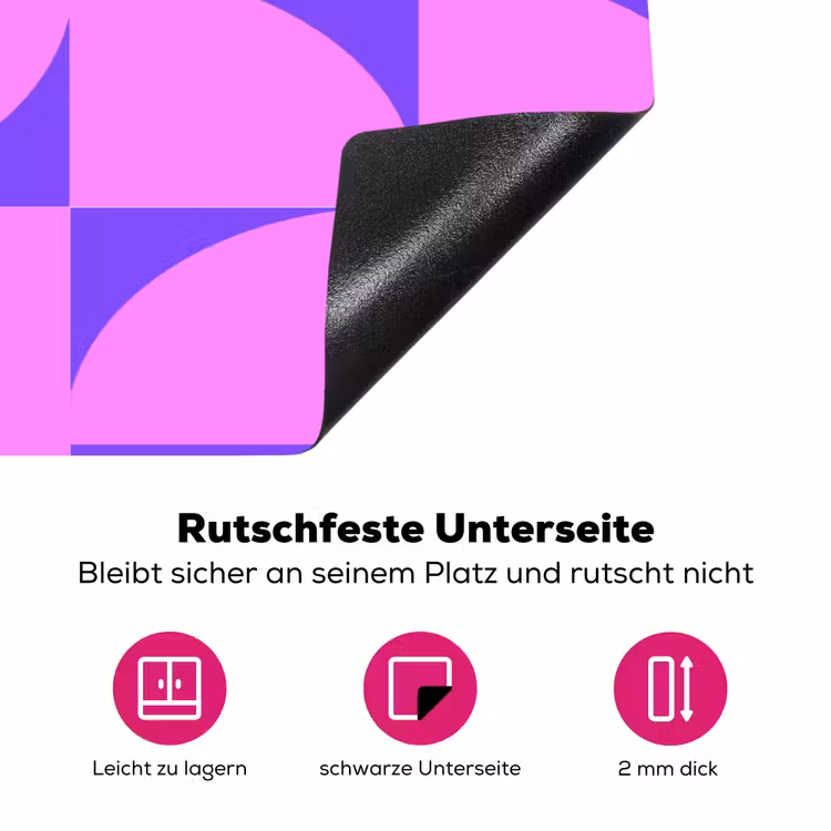 Kwadranten - Paars - Roze - Vierkanten Inductie beschermer vinyl 3mm klein 276 -zzzzzzz-lf-onderkant