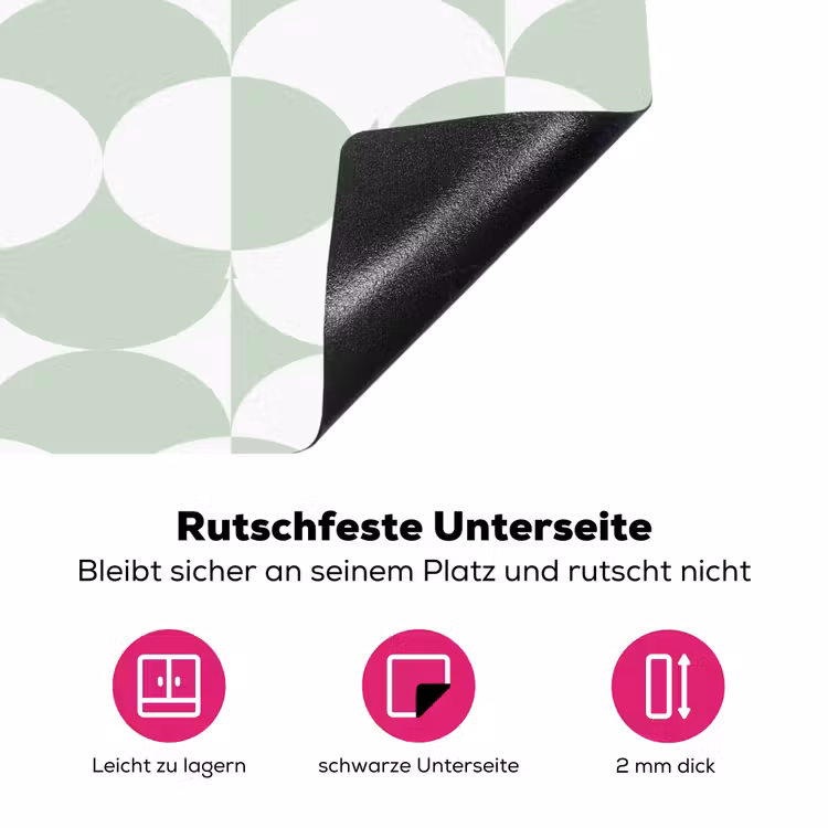Wit - Groen - Cirkels Inductie beschermer vinyl 3mm klein 276 -zzzzzzz-lf-onderkant