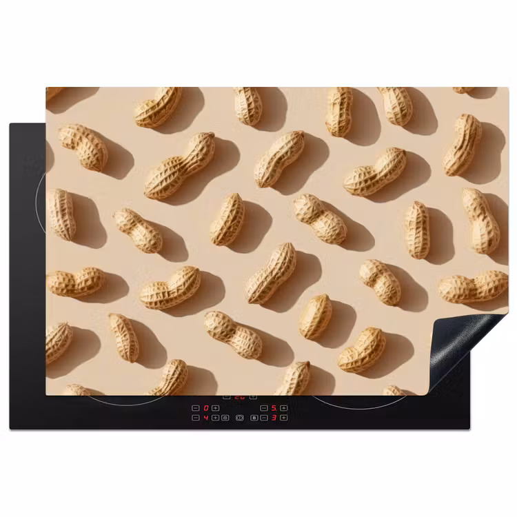 Pinda's - Patroon - Beige Inductie beschermer vinyl 3mm klein -3d