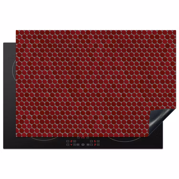Herdabdeckplatte - Penny - Mosaik - Rund - Rot
