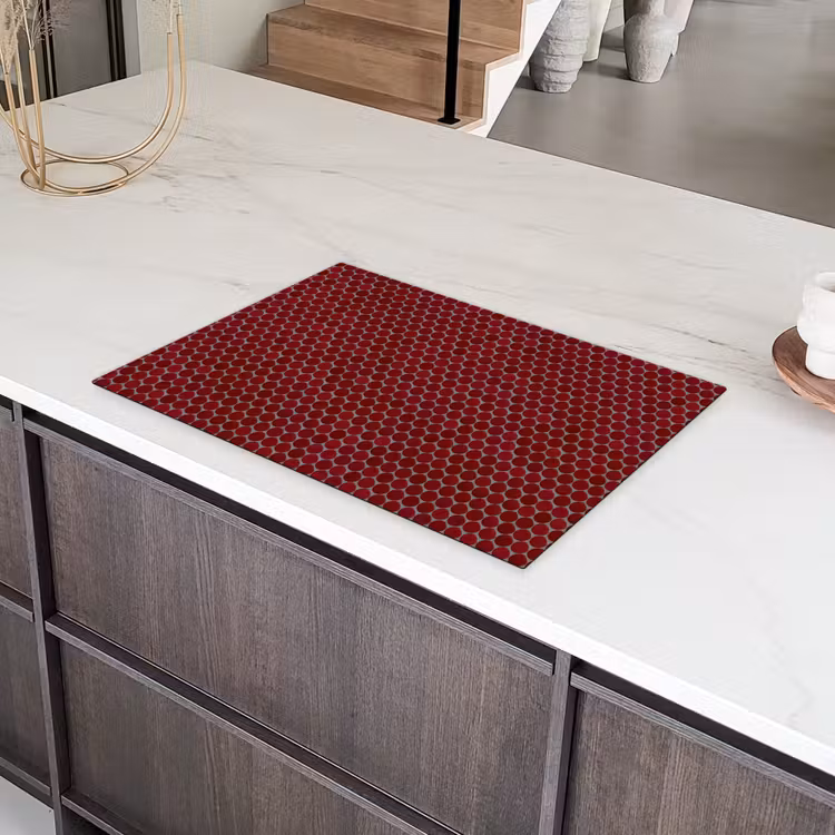 Penny - Mozaïek - Rond - Rood Inductie beschermer vinyl 3mm klein 276 -sfeer8