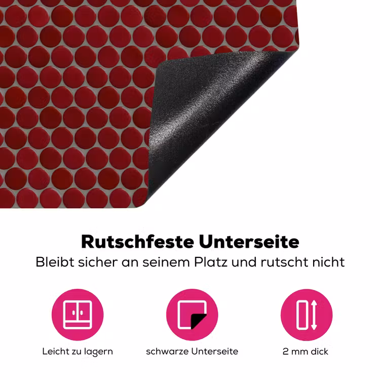 Penny - Mozaïek - Rond - Rood Inductie beschermer vinyl 3mm klein 276 -zzzzzzz-lf-onderkant
