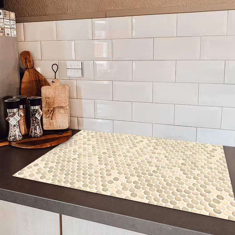 Penny - Mozaïek - Zand Inductie beschermer vinyl 3mm klein 276 -sfeer3