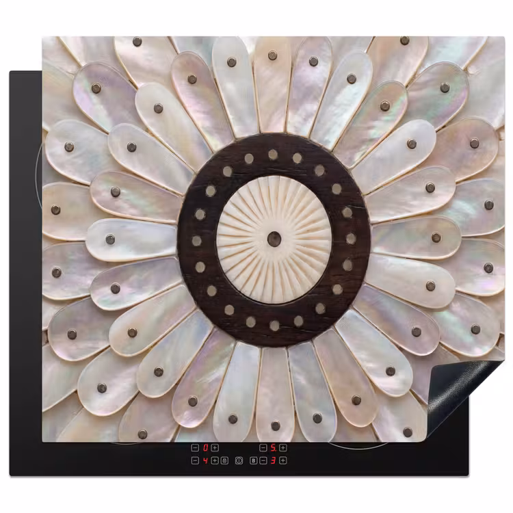 Parelmoer - Patroon - Decoratie - Ambacht - Wit Inductie beschermer vinyl 3mm middel -3d