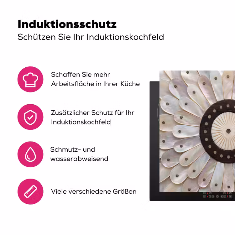 Parelmoer - Patroon - Decoratie - Ambacht - Wit Inductie beschermer vinyl 3mm middel -zzzzzzz-lf-ups