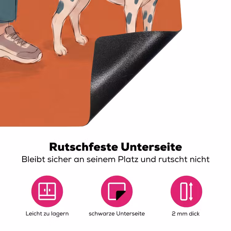 Persoon - Hond - Dieren - Illustratie - Modern Inductie beschermer vinyl 3mm middel -zzzzzzz-lf-onderkant