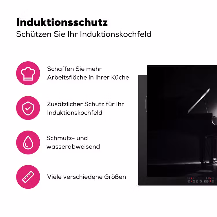 Persoon - Piano - Muziek - Zwart-wit - Podium Inductie beschermer vinyl 3mm klein -zzzzzzz-lf-ups