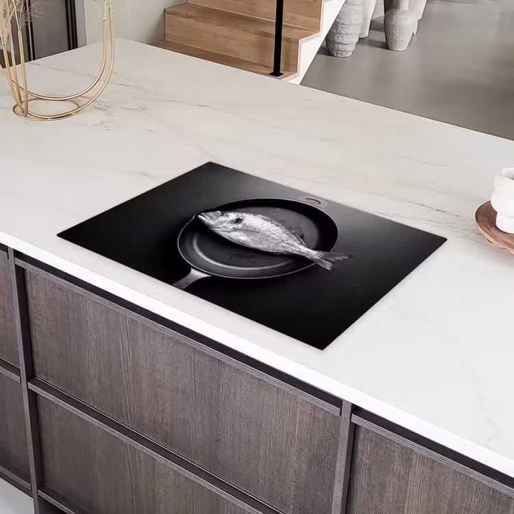 Pan - Vis - Zwart - Wit Inductie beschermer vinyl 3mm klein -sfeer8