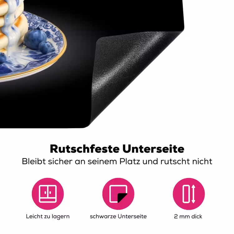 Pannenkoeken - Blauwe Bessen - Bord Inductie beschermer vinyl 3mm klein -zzzzzzz-lf-onderkant