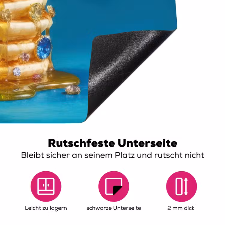 Pannenkoeken - Steentjes - Glitter - Slagroom Inductie beschermer vinyl 3mm klein -zzzzzzz-lf-onderkant