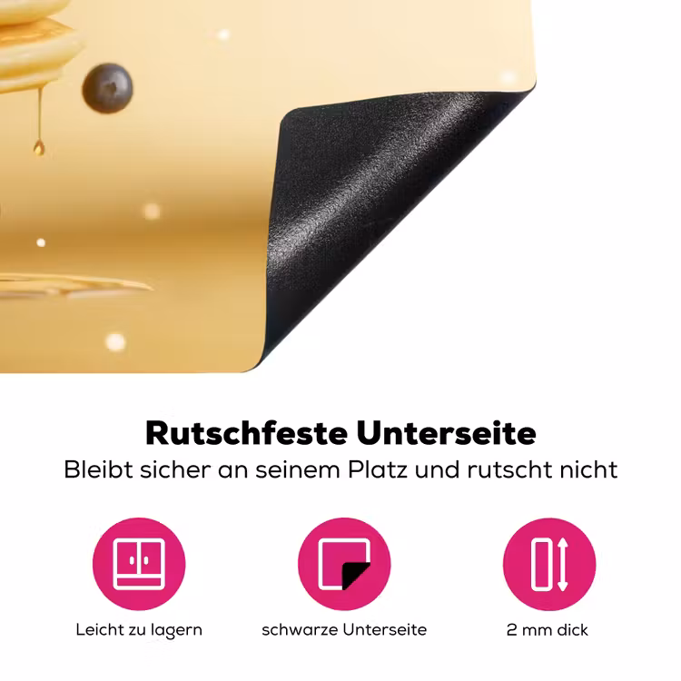 Pannenkoeken - Eten - Honing - Geel Inductie beschermer vinyl 3mm klein -zzzzzzz-lf-onderkant