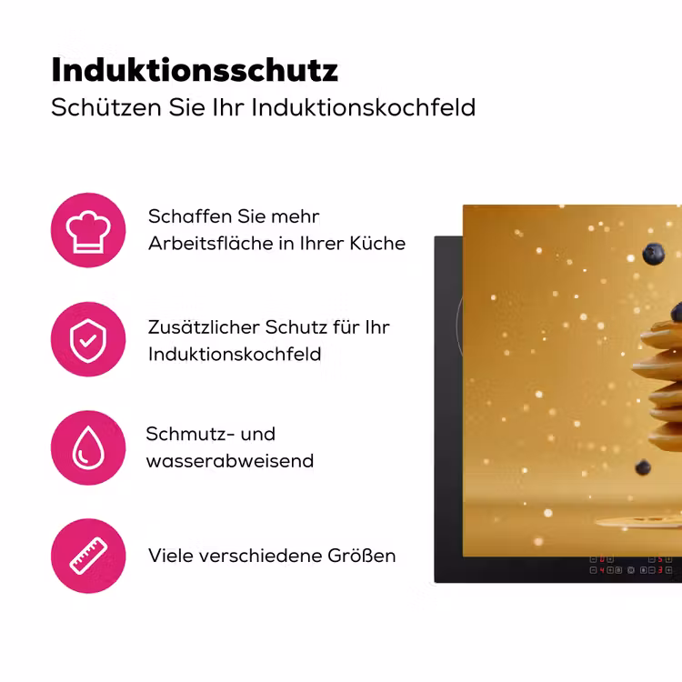 Pannenkoeken - Eten - Honing - Geel Inductie beschermer vinyl 3mm klein -zzzzzzz-lf-ups