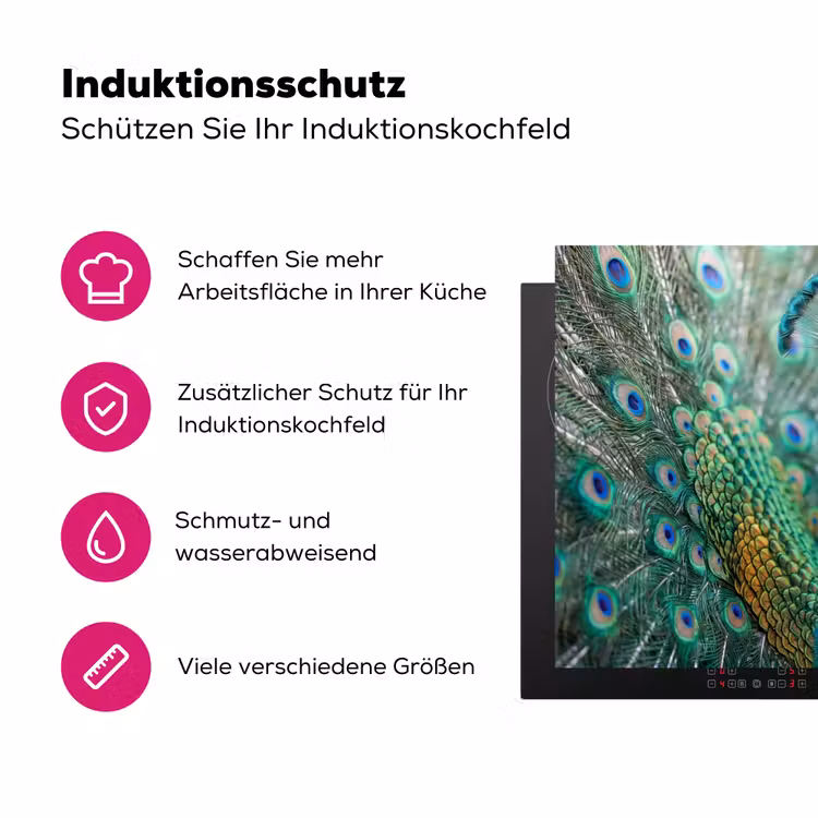 Pauw - Veren - Blauw Inductie beschermer vinyl 3mm klein -zzzzzzz-lf-ups