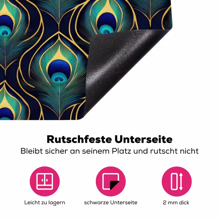Pauw - Veren - Groen Inductie beschermer vinyl 3mm klein 276 -zzzzzzz-lf-onderkant