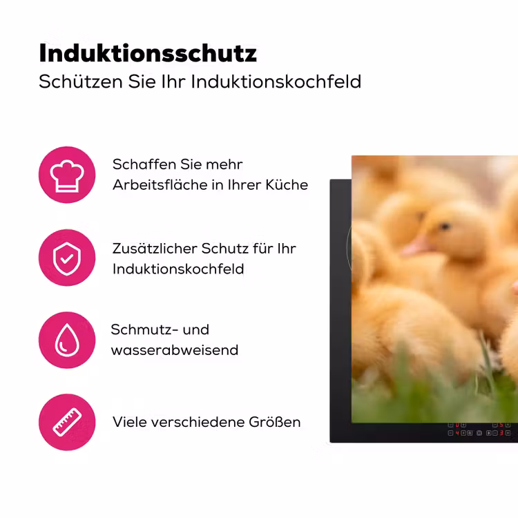 Pijltje - Eend - Natuur - Geel Inductie beschermer vinyl 3mm klein -zzzzzzz-lf-ups