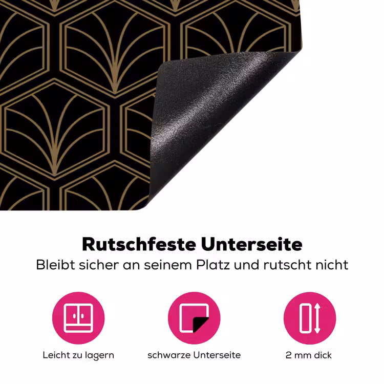 Pijlvorm - Waaier - Goud Inductie beschermer vinyl 3mm klein 276 -zzzzzzz-lf-onderkant