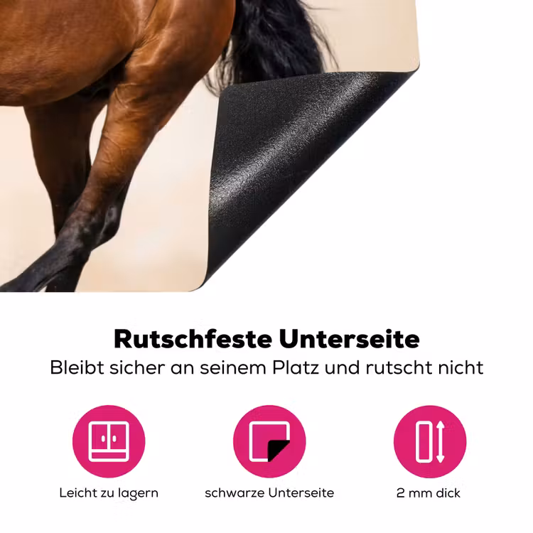 Paard - Galop - Energie Inductie beschermer vinyl 3mm klein -zzzzzzz-lf-onderkant