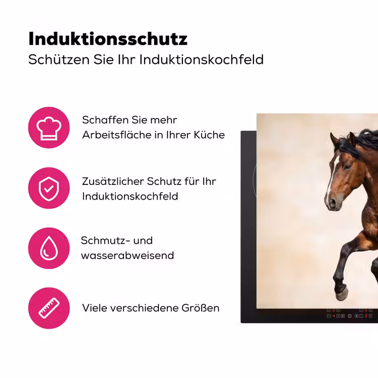 Paard - Galop - Energie Inductie beschermer vinyl 3mm klein -zzzzzzz-lf-ups