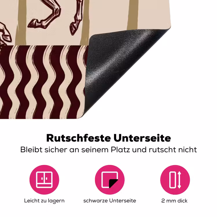 Paard - Galopperend - Woestijn - Illustratie Inductie beschermer vinyl 3mm middel -zzzzzzz-lf-onderkant
