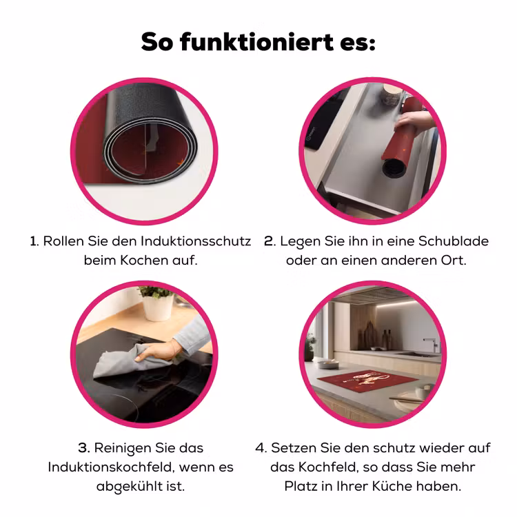 Paard - Ruiter - Sterren - Nacht - Illustratie Inductie beschermer vinyl 3mm middel -zzzzzzz-lf-werking