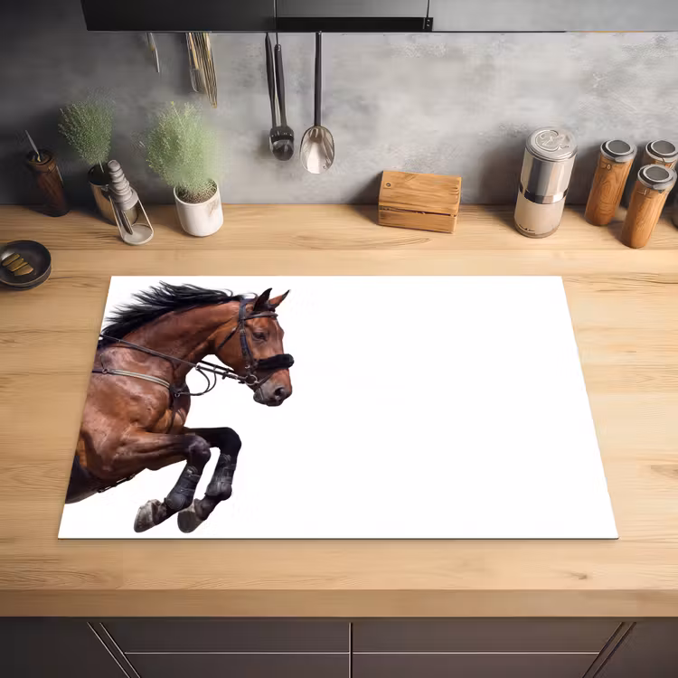 Paard - Springen - Modern Inductie beschermer vinyl 3mm klein -sfeer5