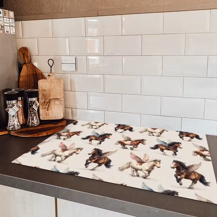 Paarden - Vleugels - Kleurrijk Inductie beschermer vinyl 3mm klein 276 -sfeer3