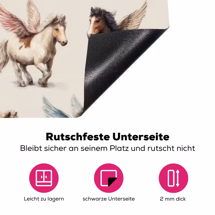 Paarden - Vleugels - Kleurrijk Inductie beschermer vinyl 3mm klein 276 -zzzzzzz-lf-onderkant