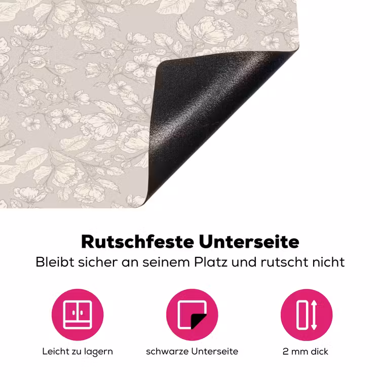 Pioenrozen - Bloesem - Bessen Inductie beschermer vinyl 3mm klein 276 -zzzzzzz-lf-onderkant