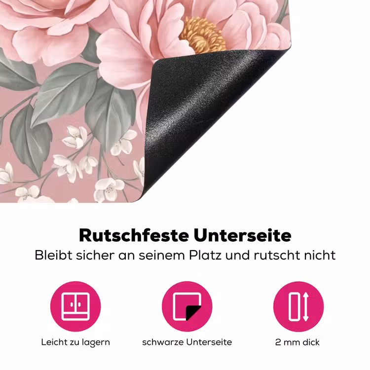 Pioenrozen - Vingerhoedskruid - Pink Inductie beschermer vinyl 3mm klein -zzzzzzz-lf-onderkant