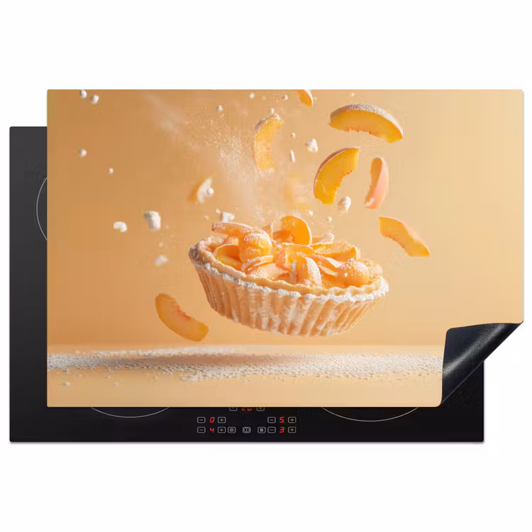 Peach - Eten - Taart - Oranje Inductie beschermer vinyl 3mm klein -3d