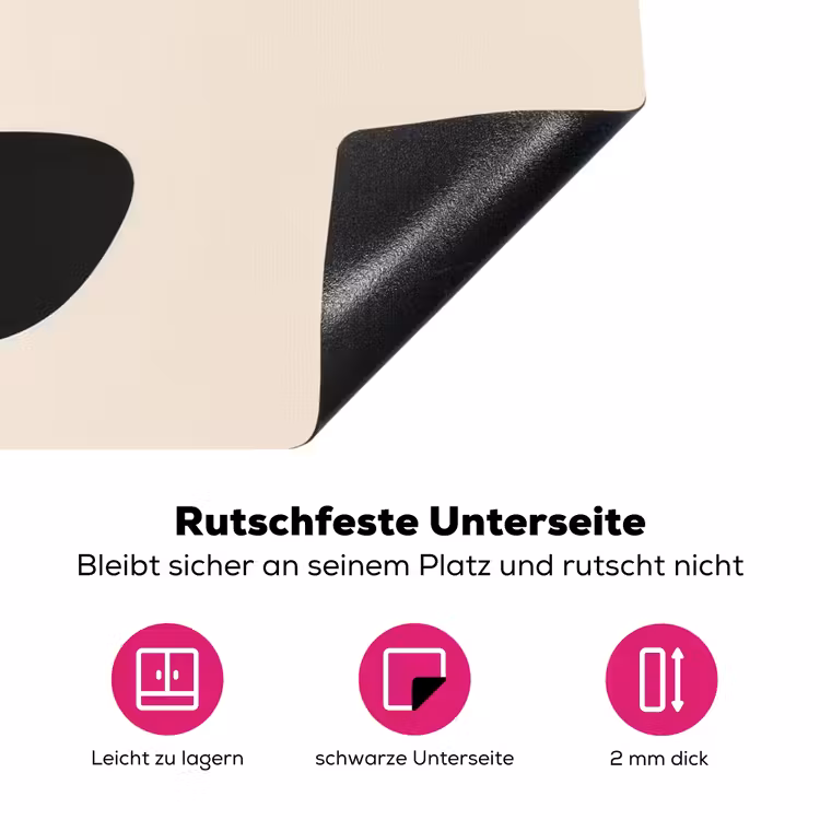 Plant - Beige - Japandi Inductie beschermer vinyl 3mm klein -zzzzzzz-lf-onderkant