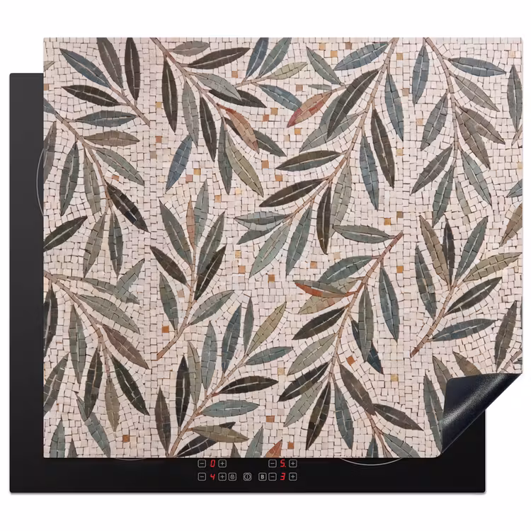 Plant - Blad - Mozaïek - Groen Inductie beschermer vinyl 3mm middel -3d