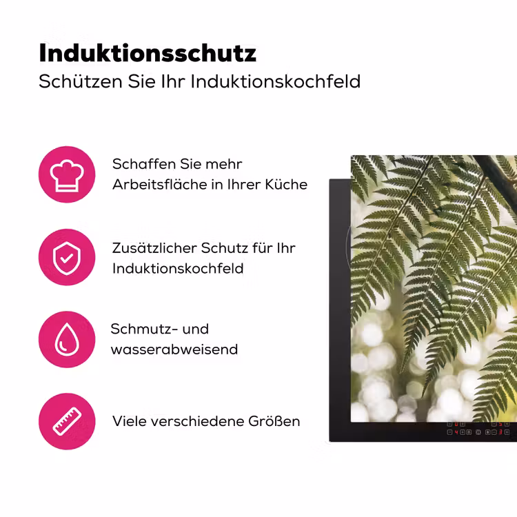 Plant - Blad - Natuur - Groen - Detail Inductie beschermer vinyl 3mm klein -zzzzzzz-lf-ups