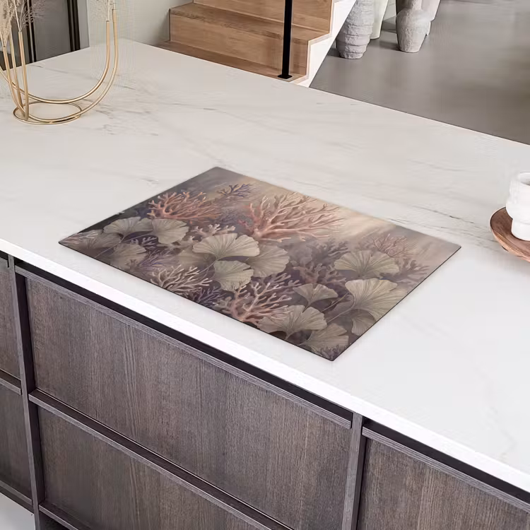 Plant - Bladeren - Zee - Illustratie - Groen Inductie beschermer vinyl 3mm klein -sfeer8