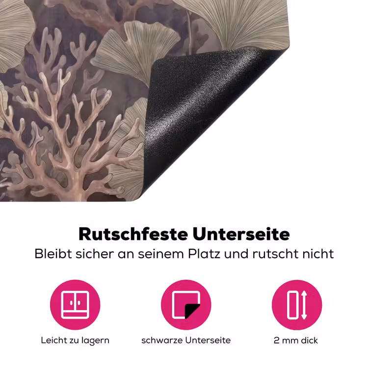 Plant - Bladeren - Zee - Illustratie - Groen Inductie beschermer vinyl 3mm klein -zzzzzzz-lf-onderkant