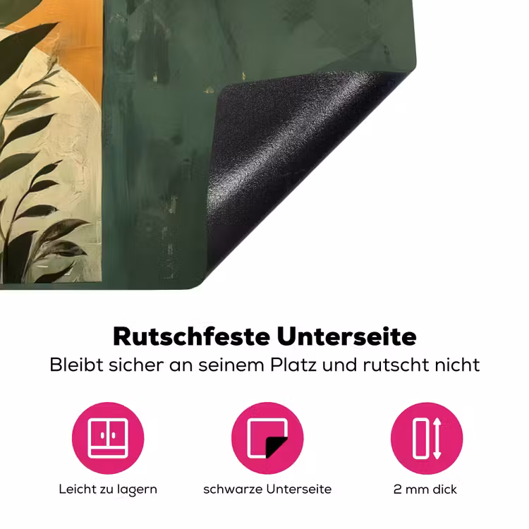 Plant - Bloemen - Wit Inductie beschermer vinyl 3mm klein -zzzzzzz-lf-onderkant