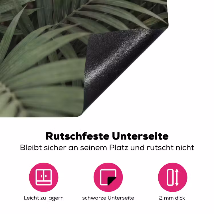 Plant - Palmbladeren - Natuur - Groen Inductie beschermer vinyl 3mm klein -zzzzzzz-lf-onderkant