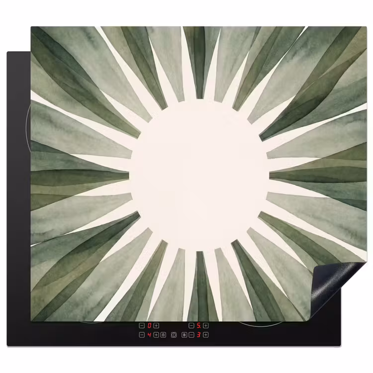 Planten - Abstract - Waterverf - Groen - Natuur Inductie beschermer vinyl 3mm middel -3d