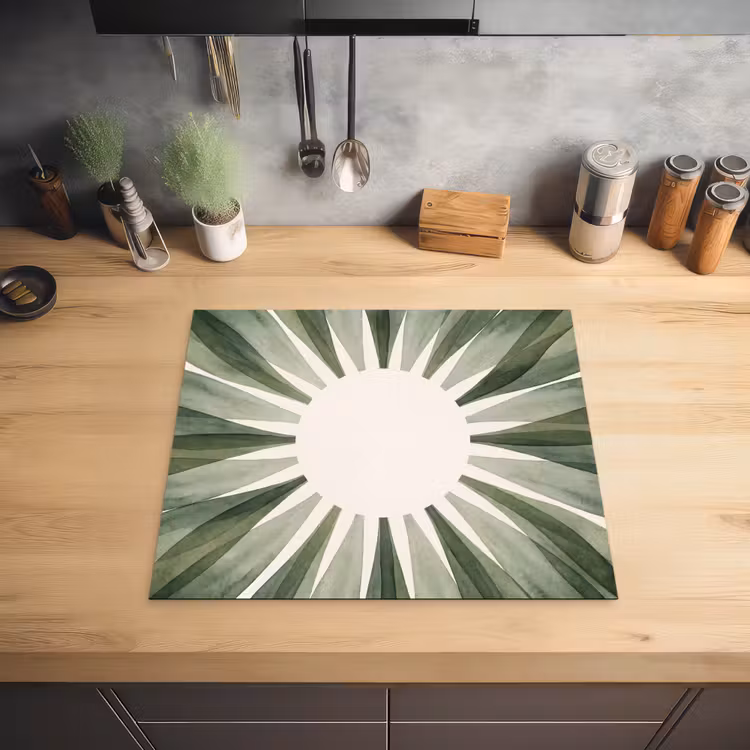 Planten - Abstract - Waterverf - Groen - Natuur Inductie beschermer vinyl 3mm middel -sfeer5