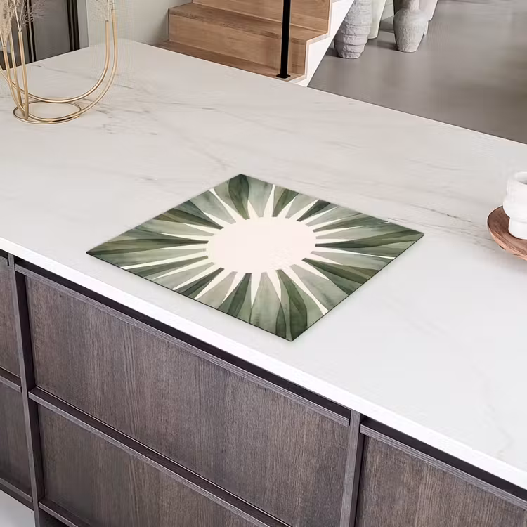 Planten - Abstract - Waterverf - Groen - Natuur Inductie beschermer vinyl 3mm middel -sfeer8